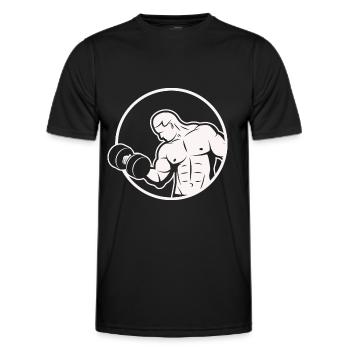 Musculation Haltérophilie Fitness Workout - T-shirt sport Homme - noir - Devant - AI Model Male 178 dark (178cm)