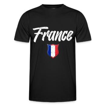 FRANKREICH - Männer Funktions-T-Shirt - Schwarz - Vorne - AI Model Male 178 dark (178cm)