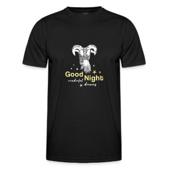 schafbock good night Schaf Schlafshirt - Männer Funktions-T-Shirt - Schwarz - Vorne - AI Model Male 178 dark (178cm)