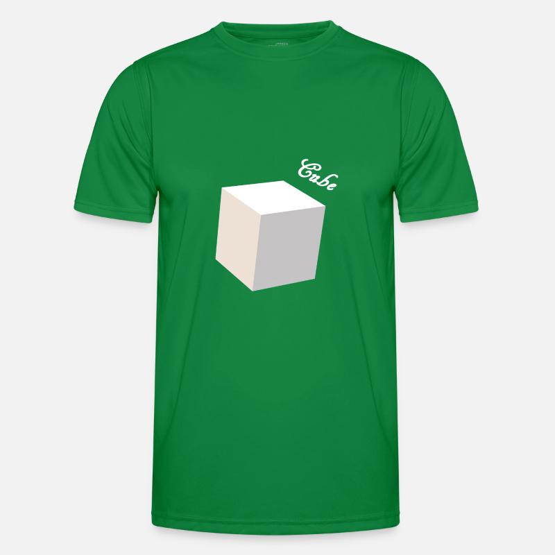 Cube 3D weiß Männer Funktions-T-Shirt