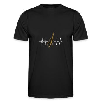 Heart Line with Double Bass Double Bass Orchestra - Men's Functional T-Shirt - black - Front - AI Model Male 178 dark (178cm)