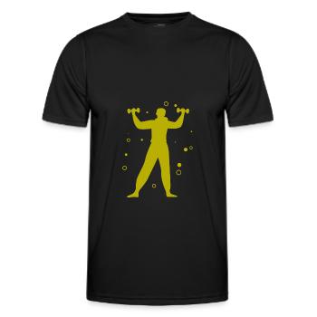 Bodybuilding - Weightlifting - Fitness - Workout - Men's Functional T-Shirt - black - Front - AI Model Male 178 dark (178cm)
