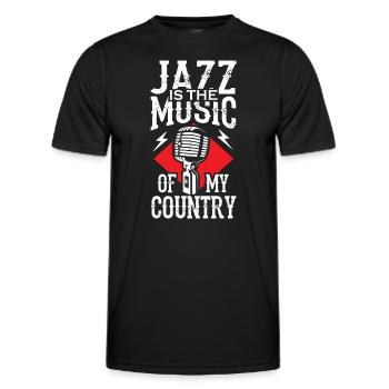 Le jazz est la musique de mon pays - T-shirt sport Homme - noir - Devant - AI Model Male 178 dark (178cm)