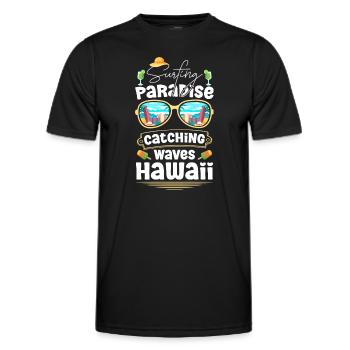 Strand Wellen Sommerurlaub Tauchen - Männer Funktions-T-Shirt - Schwarz - Vorne - AI Model Male 178 dark (178cm)