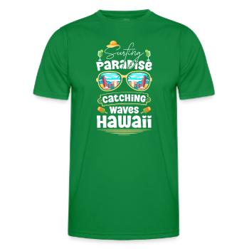 Vagues de plage Vacances d’été Plongée - T-shirt sport Homme - vert - Devant - AI Model Male 178 dark (178cm)