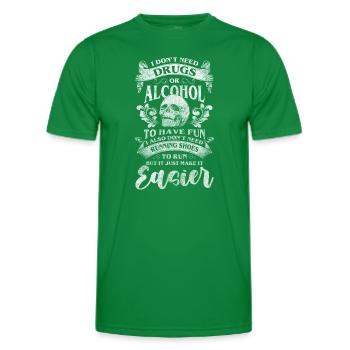 Drug Free Addiction Clean Reboot - Men's Functional T-Shirt - kelly green - Front - AI Model Male 178 dark (178cm)