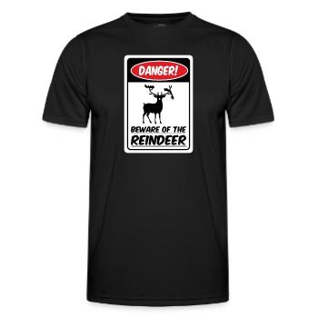 Vorsicht vor den Rentieren! (Gefahrenvariante) - Männer Funktions-T-Shirt - Schwarz - Vorne - AI Model Male 178 dark (178cm)