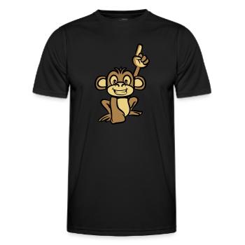 affe lustig zeigefinger - Männer Funktions-T-Shirt - Schwarz - Vorne - AI Model Male 178 dark (178cm)