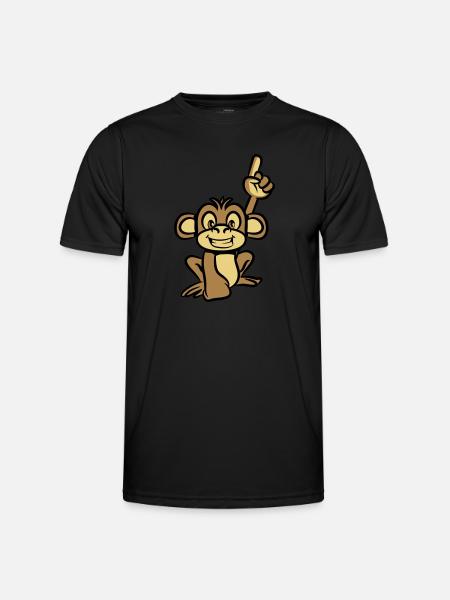 affe lustig zeigefinger - Männer Funktions-T-Shirt - Schwarz
