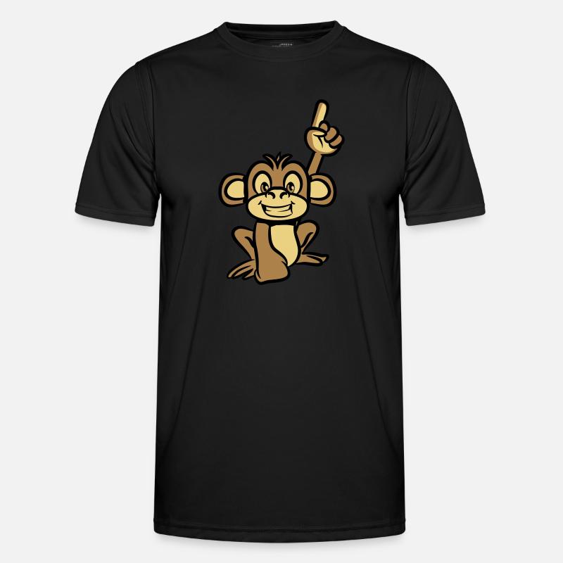 monkey funny forefinger - Men's Functional T-Shirt - black