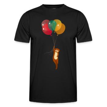 Otter With Balloons - T-shirt sport Homme - noir - Devant - AI Model Male 178 dark (178cm)