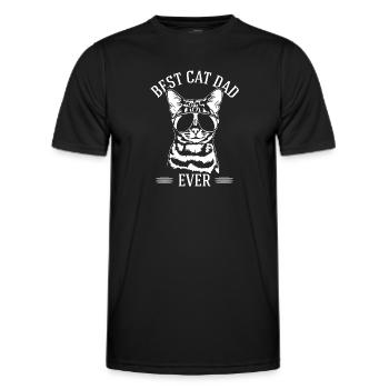 Best Cat Dad Bengal Cat Bengalkatze Katze Wilsigns - Männer Funktions-T-Shirt - Schwarz - Vorne - AI Model Male 178 dark (178cm)