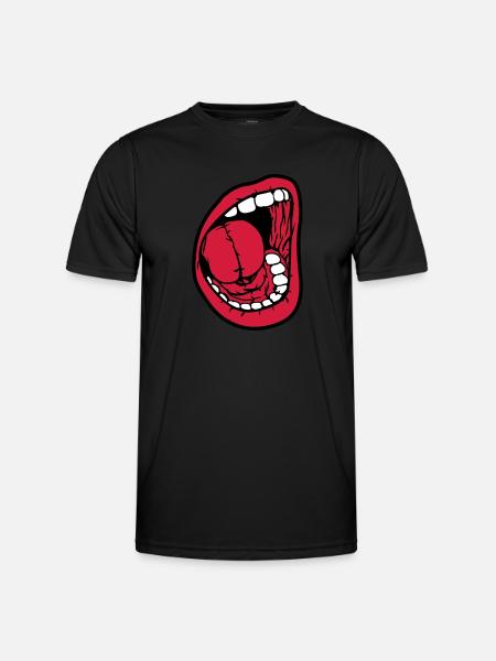 Screaming open mouth - Men's Functional T-Shirt - black