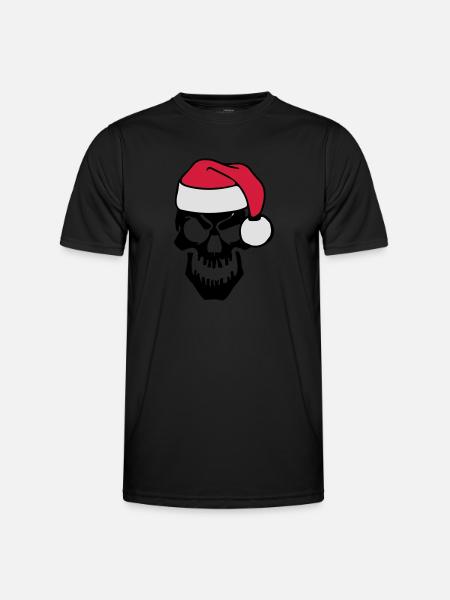 skull christmas - Männer Funktions-T-Shirt - Schwarz