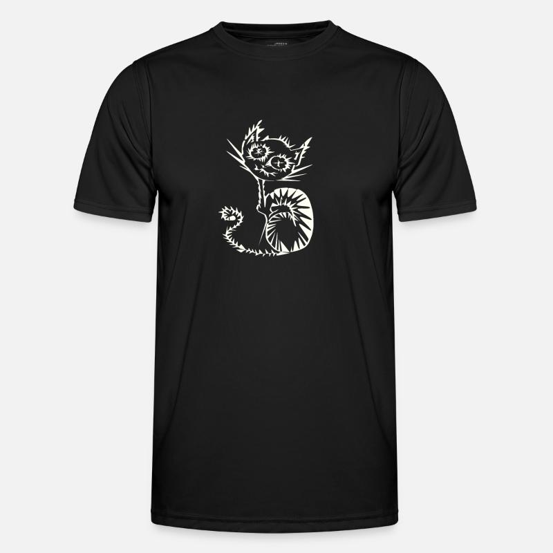 Lucid cat (dark) - Men's Functional T-Shirt - black