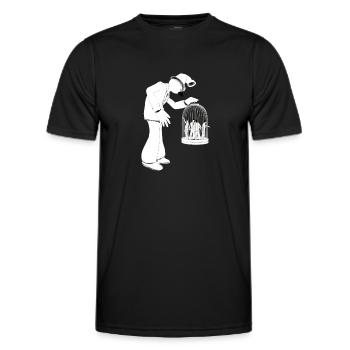 Dago dans " La cage aux fous " - T-shirt sport Homme - noir - Devant - AI Model Male 178 dark (178cm)