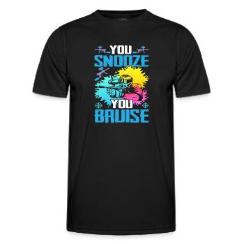 You Snooze You Bruise Funny Paintball - Men's Functional T-Shirt - black - Front - AI Model Male 178 dark (178cm)