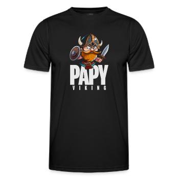 Opa Wikinger lustig Zeichnung Humor Berserker Walhalla - Männer Funktions-T-Shirt - Schwarz - Vorne - AI Model Male 178 dark (178cm)