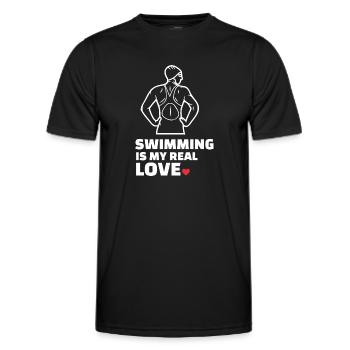 Ich Liebe Schwimmen - Männer Funktions-T-Shirt - Schwarz - Vorne - AI Model Male 178 dark (178cm)