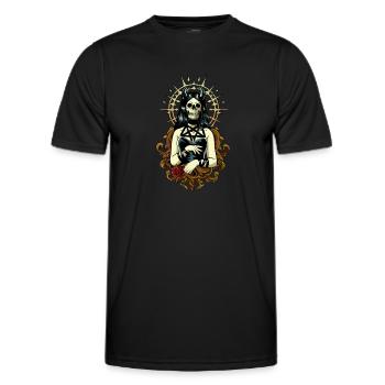 Esthétique gothique Goth Filles Pentagramme Croix de Saint-Pierre - T-shirt sport Homme - noir - Devant - AI Model Male 178 dark (178cm)