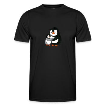 Pinguin United - Männer Funktions-T-Shirt - Schwarz - Vorne - AI Model Male 178 dark (178cm)