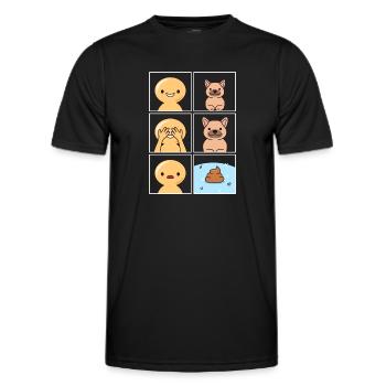 Conception de crottes de chien pour les propriétaires de chiens - T-shirt sport Homme - noir - Devant - AI Model Male 178 dark (178cm)