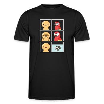 Conception de fientes de perroquets pour les propriétaires de perroquets - T-shirt sport Homme - noir - Devant - AI Model Male 178 dark (178cm)