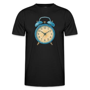 wecker uhr aquarell - Männer Funktions-T-Shirt - Schwarz - Vorne - AI Model Male 178 dark (178cm)