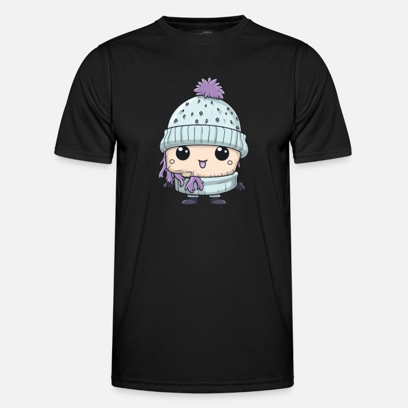 Winter Eskimo Comic Niedlich - Männer Funktions-T-Shirt - Schwarz
