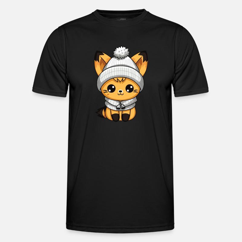 Fox Winter Comic - Men's Functional T-Shirt - black