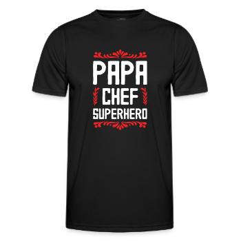 dad superhero dad - Men's Functional T-Shirt - black - Front - AI Model Male 178 dark (178cm)