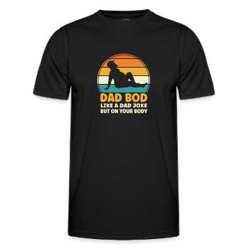 Dad Bod Like A Dad Joke Daddy Fathers Day - Men's Functional T-Shirt - black - Front - AI Model Male 178 dark (178cm)