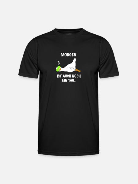 Ente lustig faul Spruch - Männer Funktions-T-Shirt - Schwarz