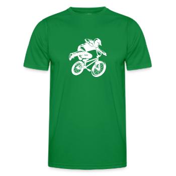 BMX Stunt Freestyle Fahrer Sprung Design - Männer Funktions-T-Shirt - Kelly Green - Vorne - AI Model Male 178 dark (178cm)