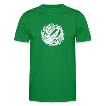Spiritueller Vogelfeder Ball Meditation Symbol - Männer Funktions-T-Shirt - Kelly Green - Vorne - AI Model Male 178 dark (178cm)