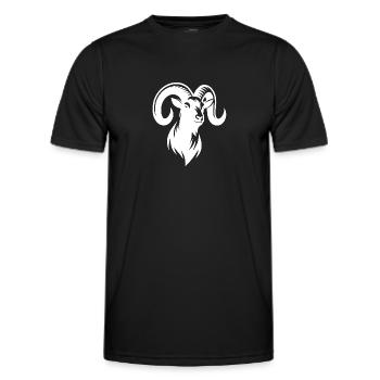 Bockiger Ziegenbock mit riesigen Hörnern - Männer Funktions-T-Shirt - Schwarz - Vorne - AI Model Male 178 dark (178cm)