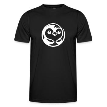 Minimalistische Pinguinzeichnung mit Comic-Charme - Männer Funktions-T-Shirt - Schwarz - Vorne - AI Model Male 178 dark (178cm)