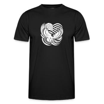Bird of Prey USA Flag Symbol of Power and Power - Men's Functional T-Shirt - black - Front - AI Model Male 178 dark (178cm)