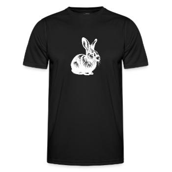 Baby bunny with big eyes and ears - Men's Functional T-Shirt - black - Front - AI Model Male 178 dark (178cm)