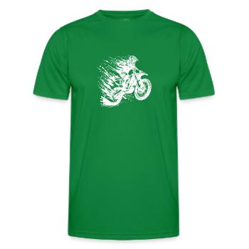 Adventure Sports Motocross Hobby Style Drawing - Men's Functional T-Shirt - kelly green - Front - AI Model Male 178 dark (178cm)