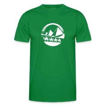 Caravane du désert avec des pyramides en arrière-plan - T-shirt sport Homme - vert - Devant - AI Model Male 178 dark (178cm)
