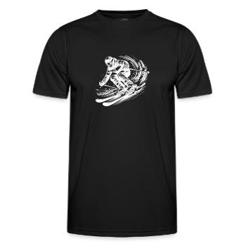 Skier avec une dynamique impressionnante dans la neige - T-shirt sport Homme - noir - Devant - AI Model Male 178 dark (178cm)