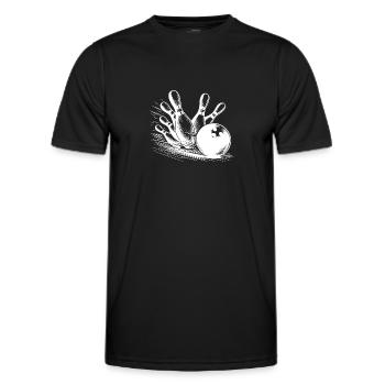 Strike oder Spare. Das ist hier die große Frage - Männer Funktions-T-Shirt - Schwarz - Vorne - AI Model Male 178 dark (178cm)