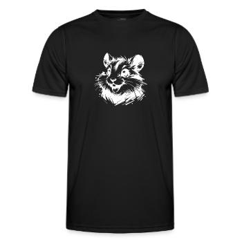 Tierisches Hamster Grinsen mit lebhaften Augen - Männer Funktions-T-Shirt - Schwarz - Vorne - AI Model Male 178 dark (178cm)