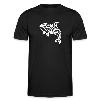 Style de tatouage tribal élégant Orca - T-shirt sport Homme - noir - Devant - AI Model Male 178 dark (178cm)