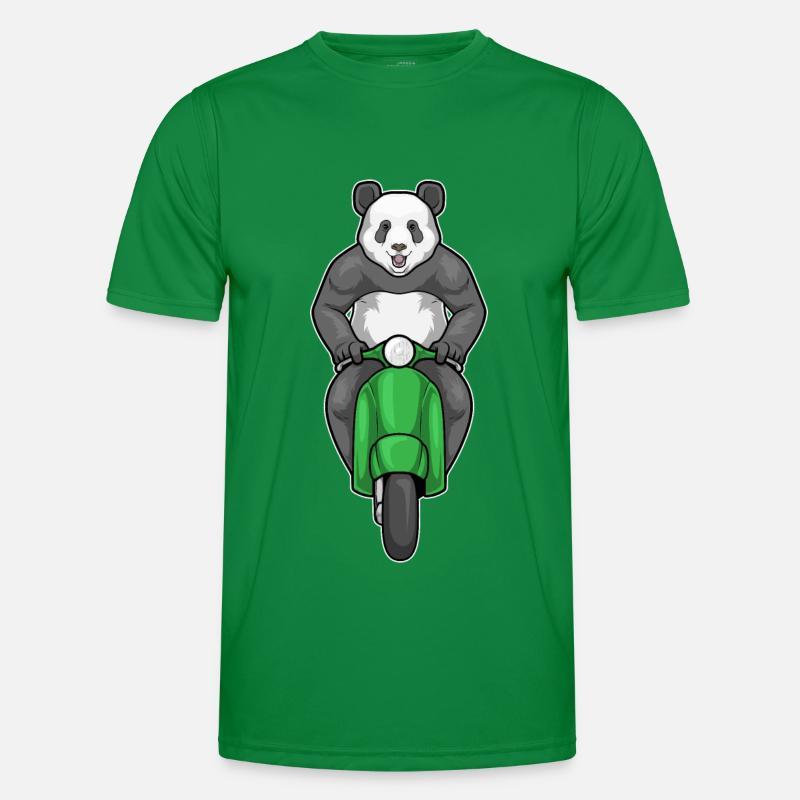 Panda Motorroller Männer Funktions-T-Shirt
