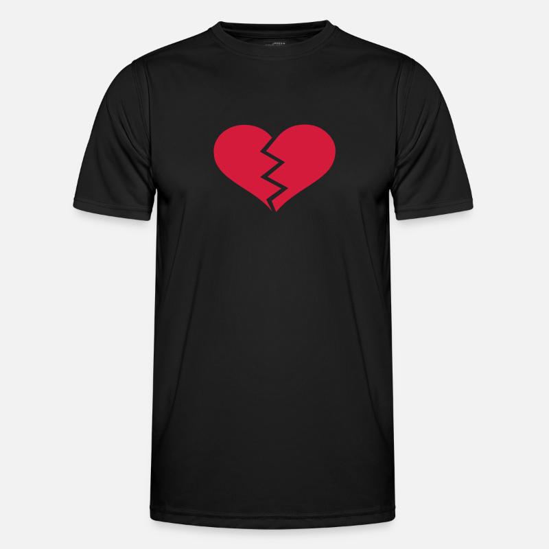 Gebrochenes Herz - Männer Funktions-T-Shirt - Schwarz