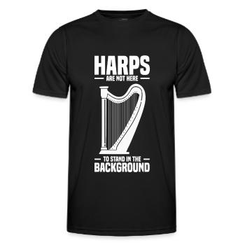 Harfe Instrument - Männer Funktions-T-Shirt - Schwarz - Vorne - AI Model Male 178 dark (178cm)