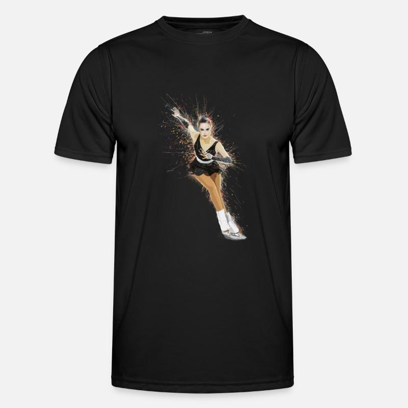 Dynamisches Eiskunstlaufen für einen - Männer Funktions-T-Shirt - Schwarz