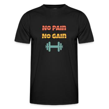 No Pain No Gain - T-shirt sport Homme - noir - Devant - AI Model Male 178 dark (178cm)
